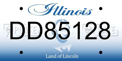 DD85128 Illinois License Plate
