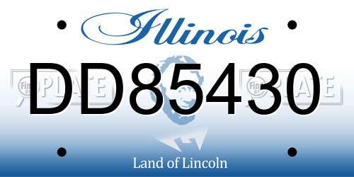 DD85430 Illinois License Plate