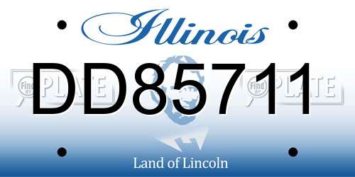 DD85711 Illinois License Plate