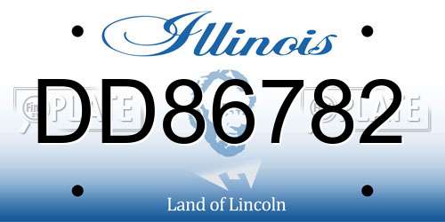 DD86782 Illinois License Plate