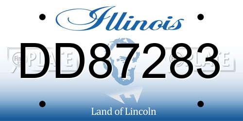 DD87283 Illinois License Plate