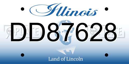 DD87628 Illinois License Plate