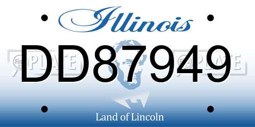 DD87949 Illinois License Plate