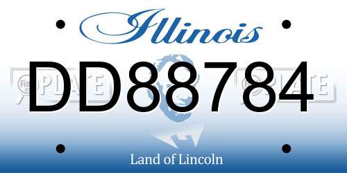 DD88784 Illinois License Plate