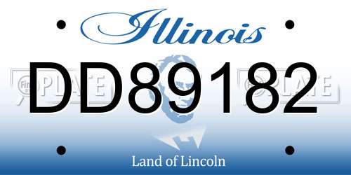 DD89182 Illinois License Plate