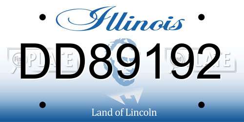 DD89192 Illinois License Plate