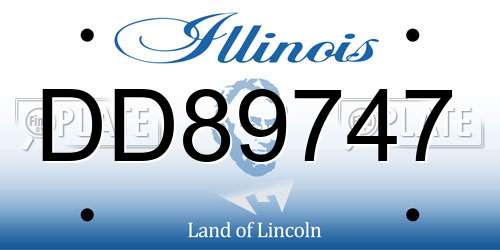 DD89747 Illinois License Plate
