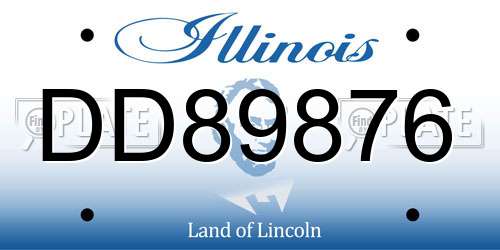 DD89876 Illinois License Plate