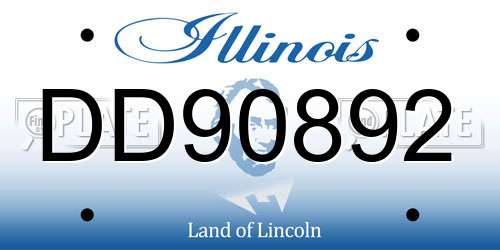 DD90892 Illinois License Plate
