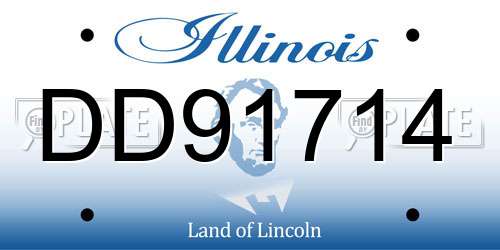 DD91714 Illinois License Plate