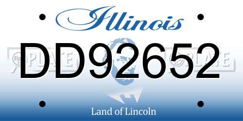 DD92652 Illinois License Plate