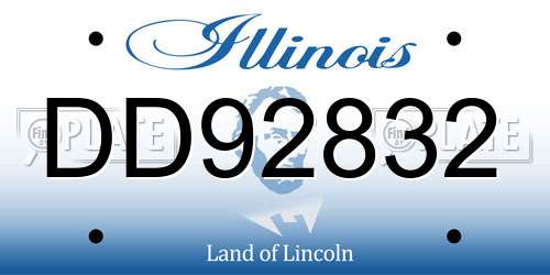 DD92832 Illinois License Plate