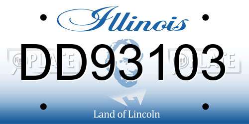 DD93103 Illinois License Plate