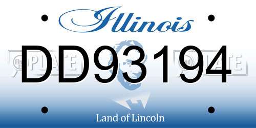 DD93194 Illinois License Plate