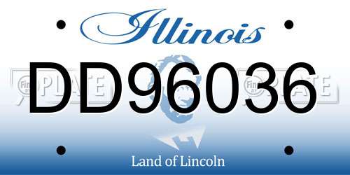 DD96036 Illinois License Plate