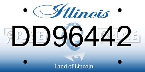 DD96442 Illinois License Plate