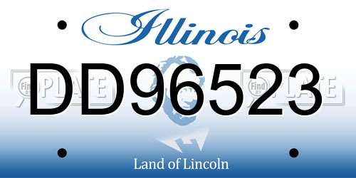 DD96523 Illinois License Plate