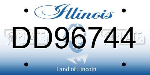 DD96744 Illinois License Plate