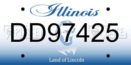 DD97425 Illinois License Plate