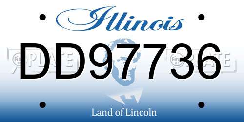 DD97736 Illinois License Plate