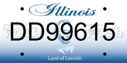 DD99615 Illinois License Plate