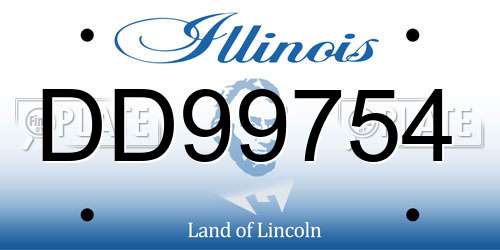 DD99754 Illinois License Plate