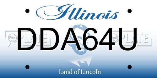 DDA64U Illinois License Plate