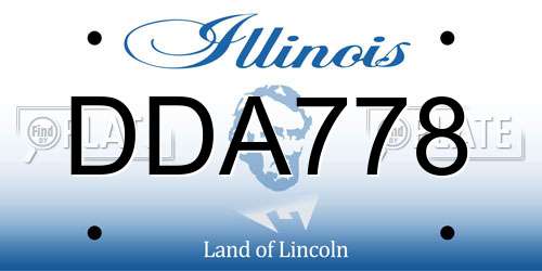DDA778 Illinois License Plate