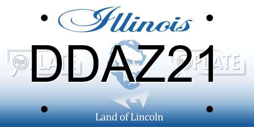 DDAZ21 Illinois License Plate