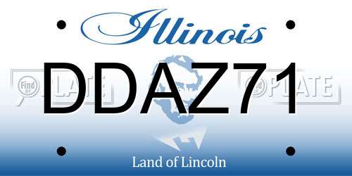 DDAZ71 Illinois License Plate