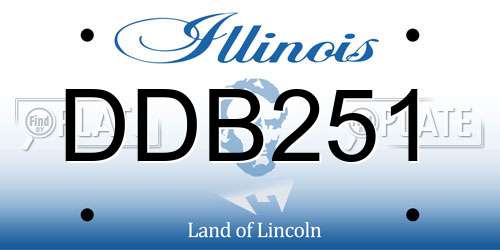 DDB251 Illinois License Plate
