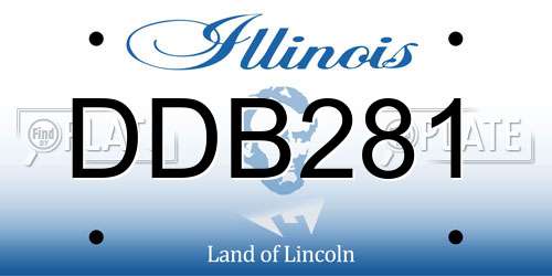 DDB281 Illinois License Plate