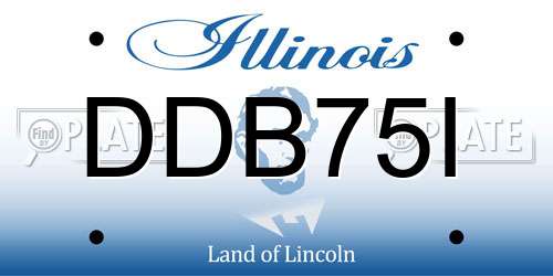 DDB75I Illinois License Plate