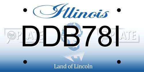 DDB78I Illinois License Plate