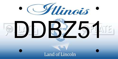 DDBZ51 Illinois License Plate
