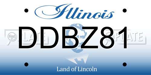 DDBZ81 Illinois License Plate