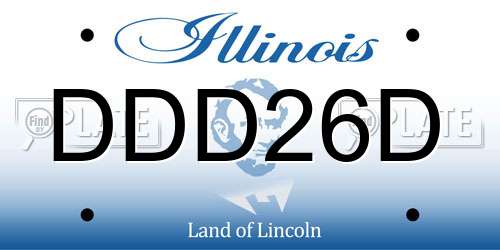 DDD26D Illinois License Plate