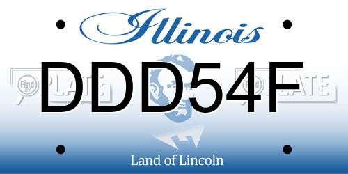 DDD54F Illinois License Plate