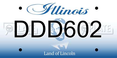 DDD602 Illinois License Plate