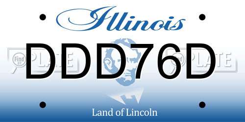 DDD76D Illinois License Plate