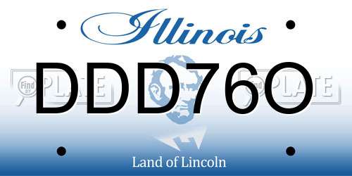 DDD76O Illinois License Plate