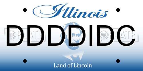 DDDDIDC Illinois License Plate