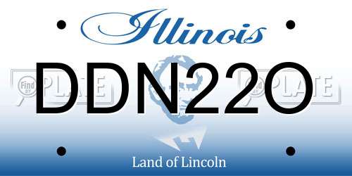 DDN22O Illinois License Plate