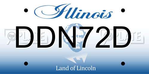 DDN72D Illinois License Plate