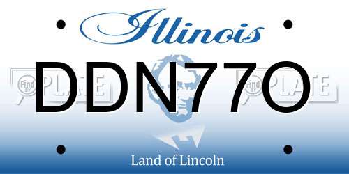 DDN77O Illinois License Plate