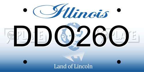 DDO26O Illinois License Plate