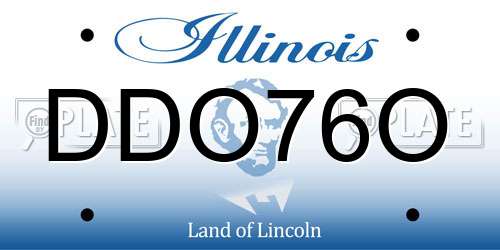 DDO76O Illinois License Plate
