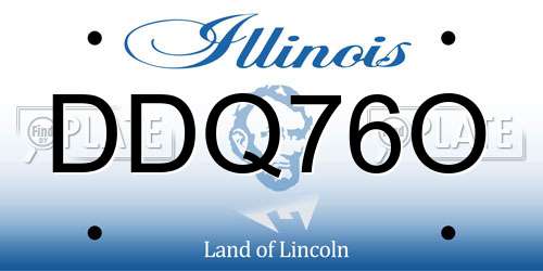 DDQ76O Illinois License Plate