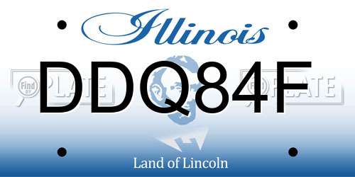 DDQ84F Illinois License Plate