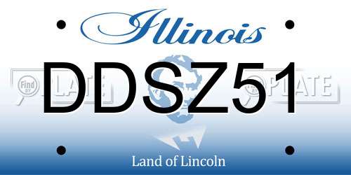 DDSZ51 Illinois License Plate